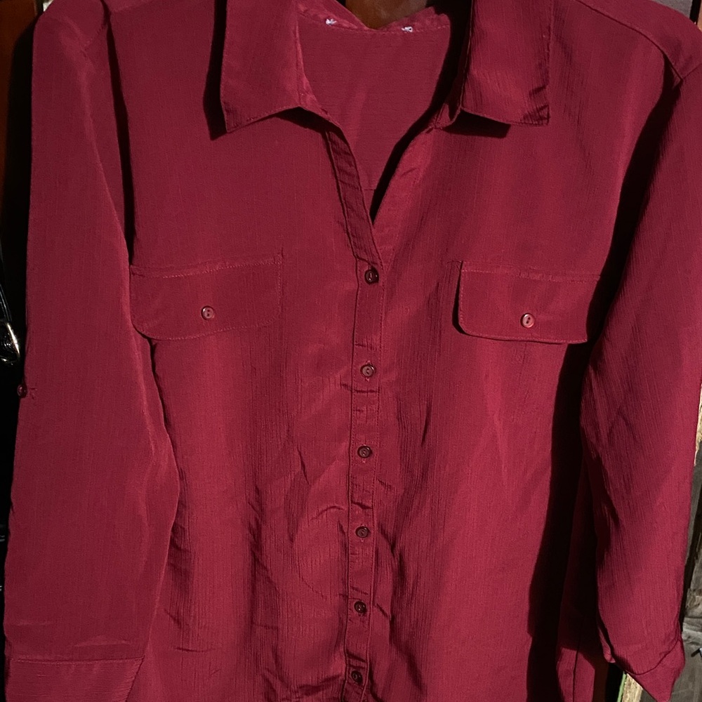 Men's Red Button-Up Shirt